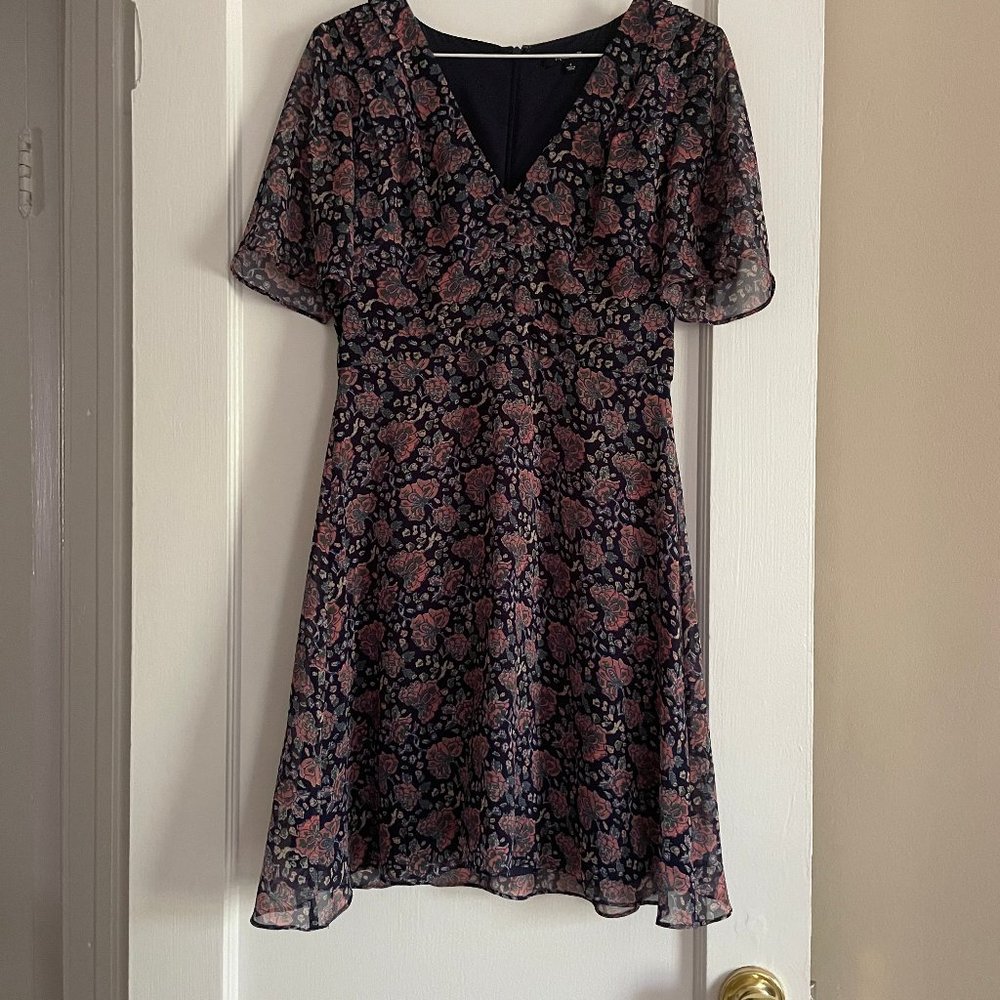 Madewell Orchard Flutter Sleeve V-Neck Dress